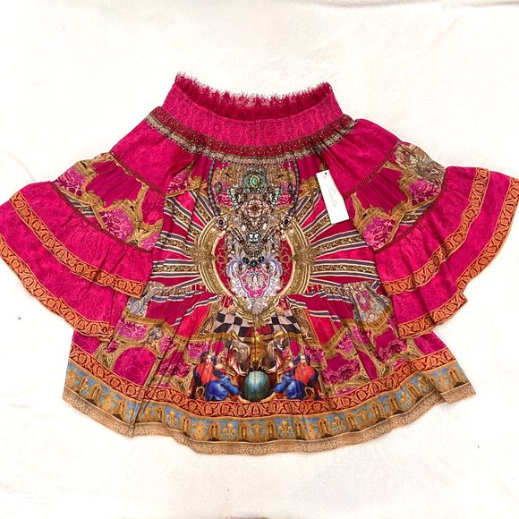 NWT Auc Camilla Off Shoulder Dress With Smocking in Lounge Hour - Picture 17 of 17